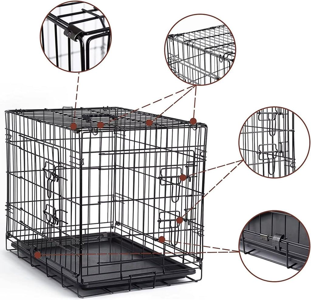 48 inch Portable Folding Dog Crate with Slide Out Tray D244718