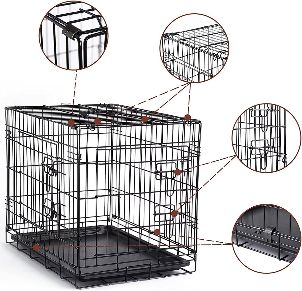 48 inch Portable Folding Dog Crate with Slide Out Tray D244718