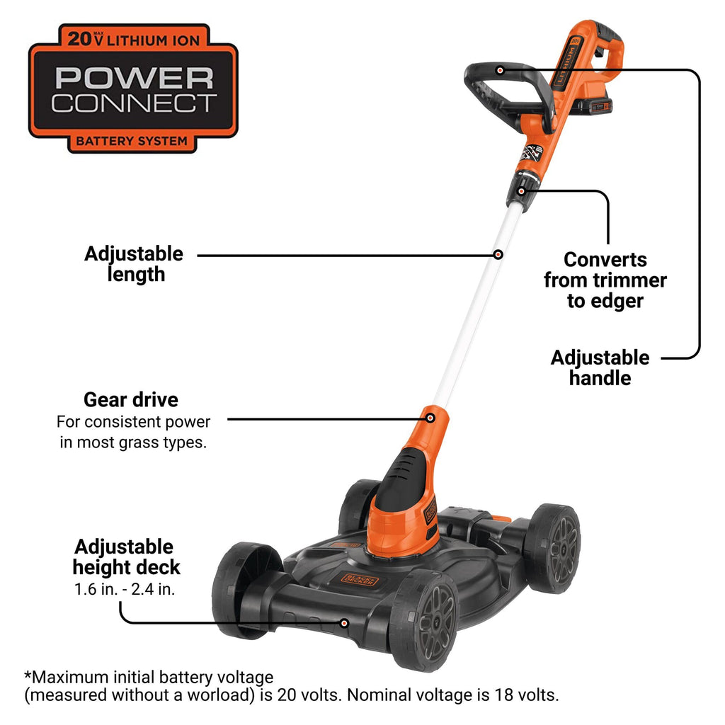 Cordless 3 in 1 Weed Eater, Lawn Edger and Lawn Mower E594