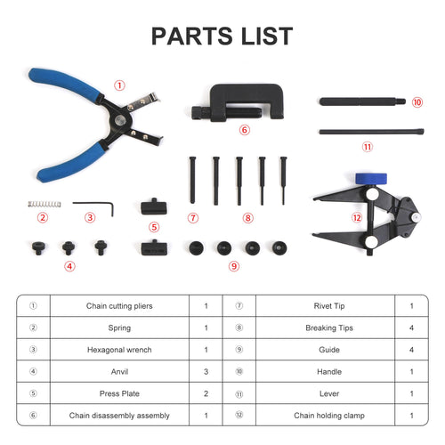 21 PCS Rivet and Roller Chain Link Removal Tool Kit R363