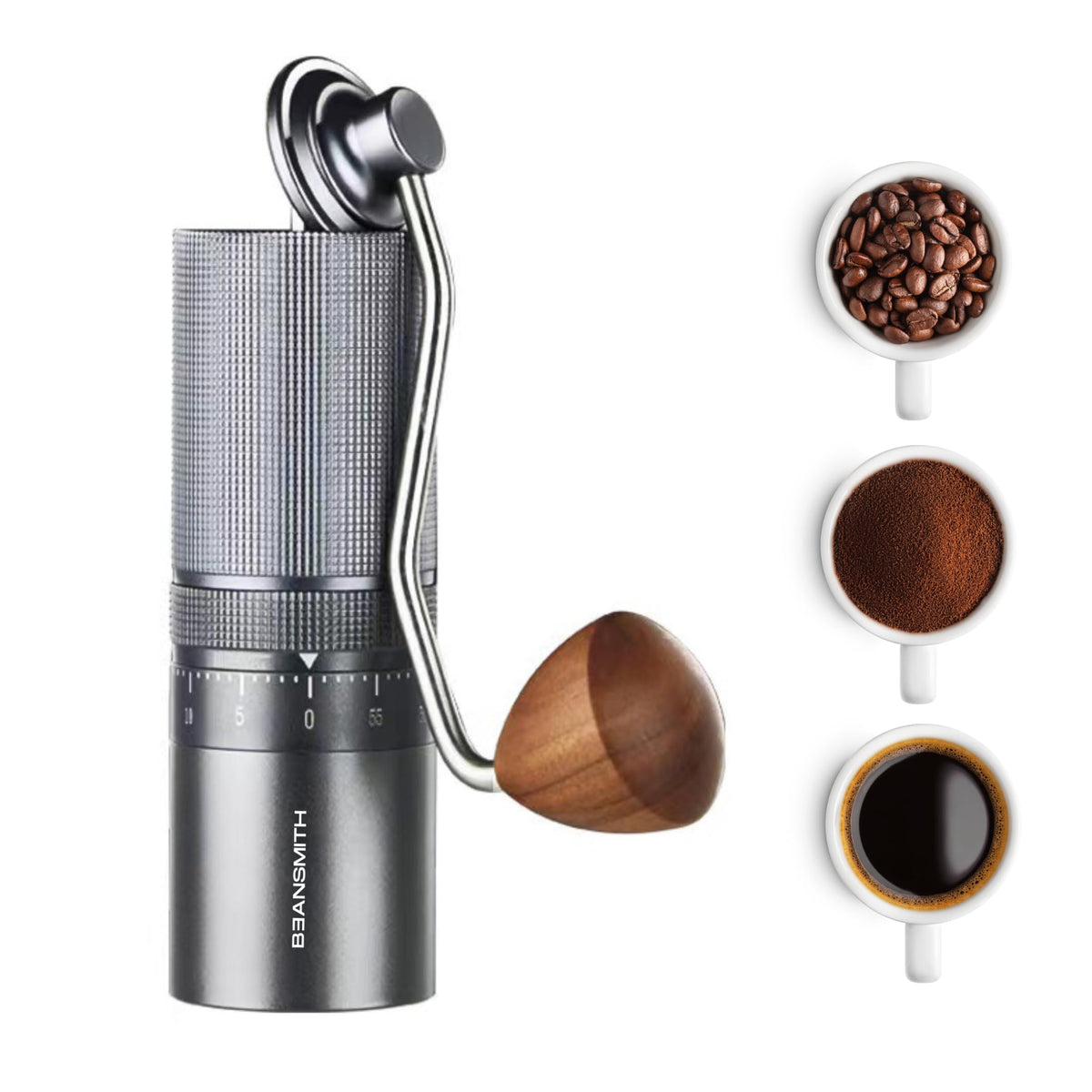 Manual Coffee Grinder 7 Star Stainless Steel Conical Burr 30g Capacity E8188