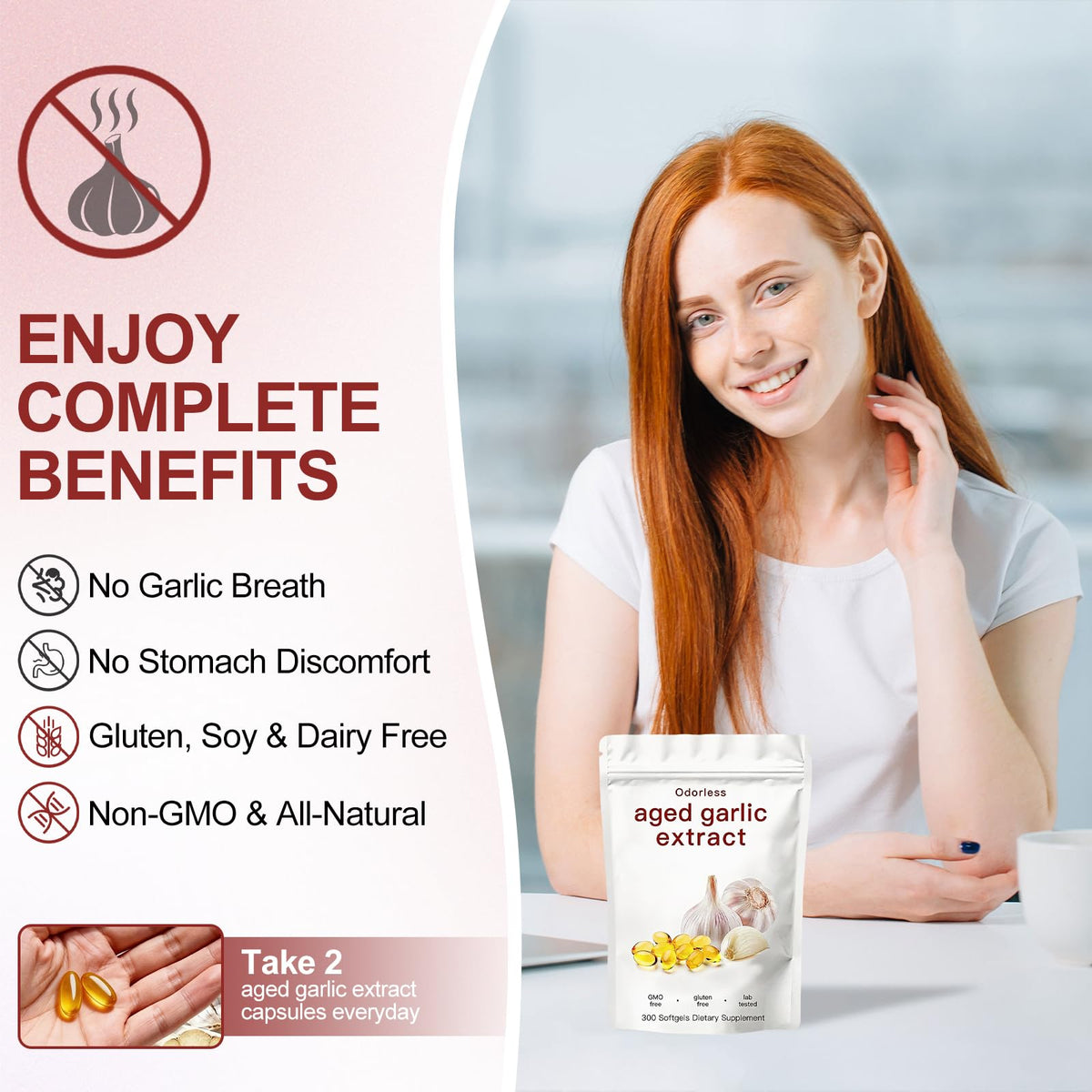 Odorless Garlic Supplement 300 Count Softgels C833556