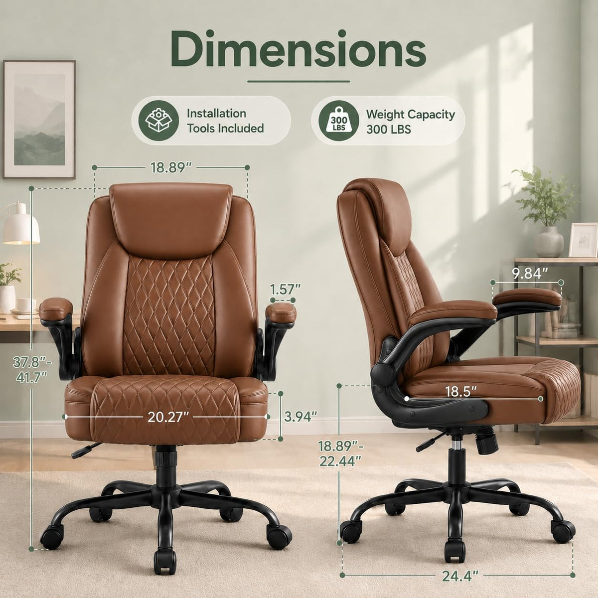 Camel Brown Home Office Chair T9627