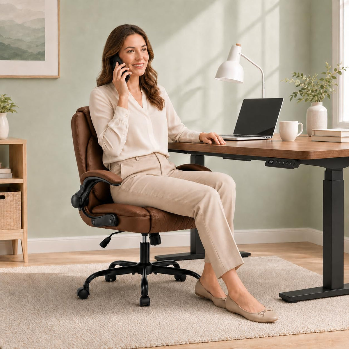 Camel Brown Home Office Chair T9627