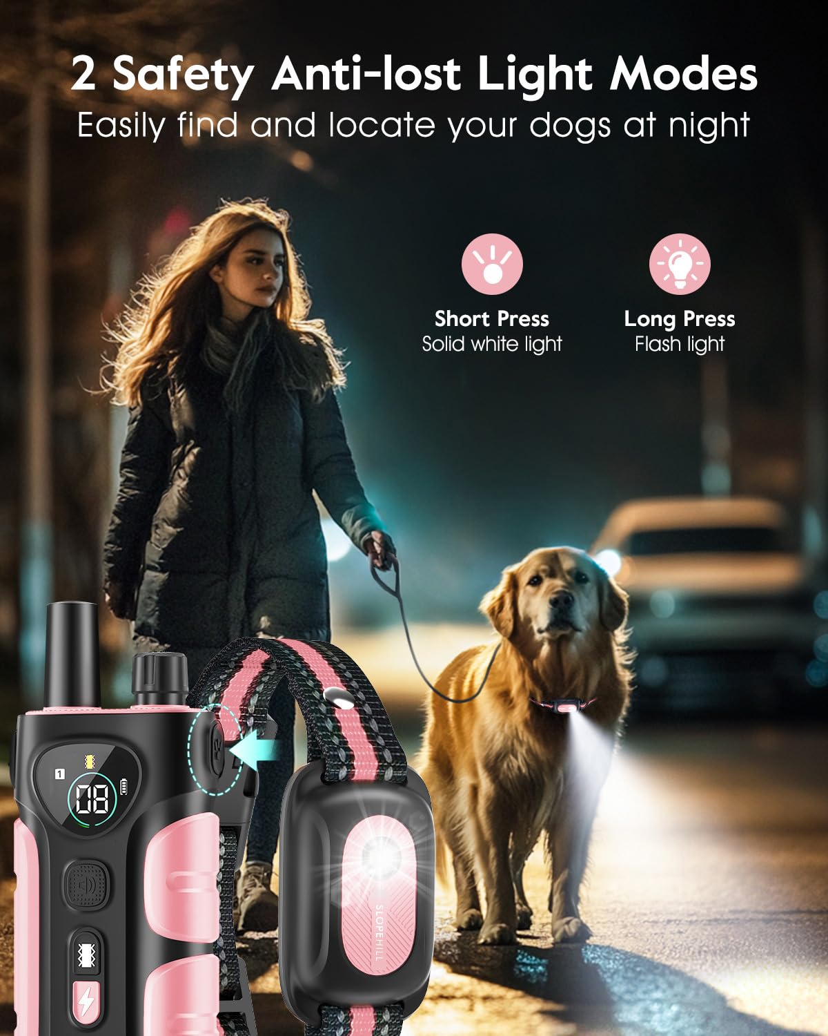 Pink Dog Training Collar with Remote H9166