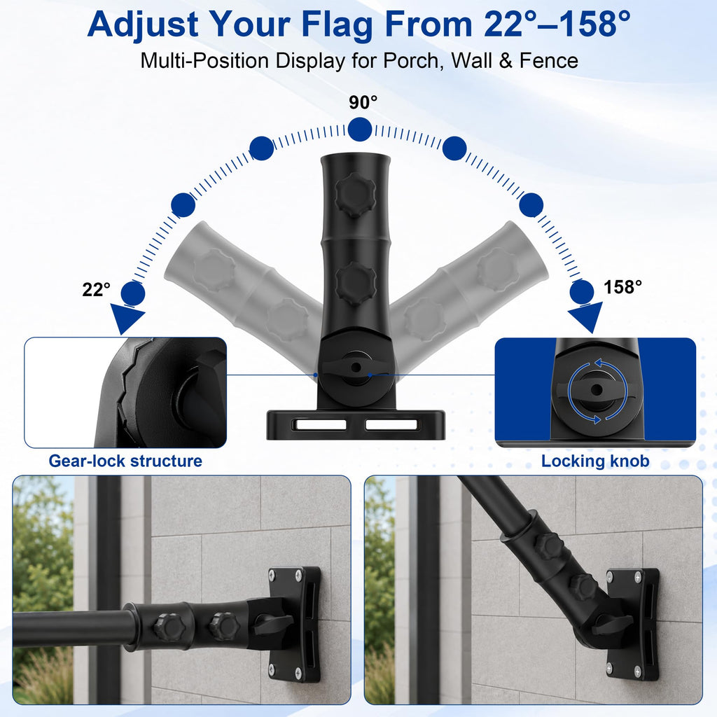 Aluminum Wall and Post Mount Flag Pole Holder C238348