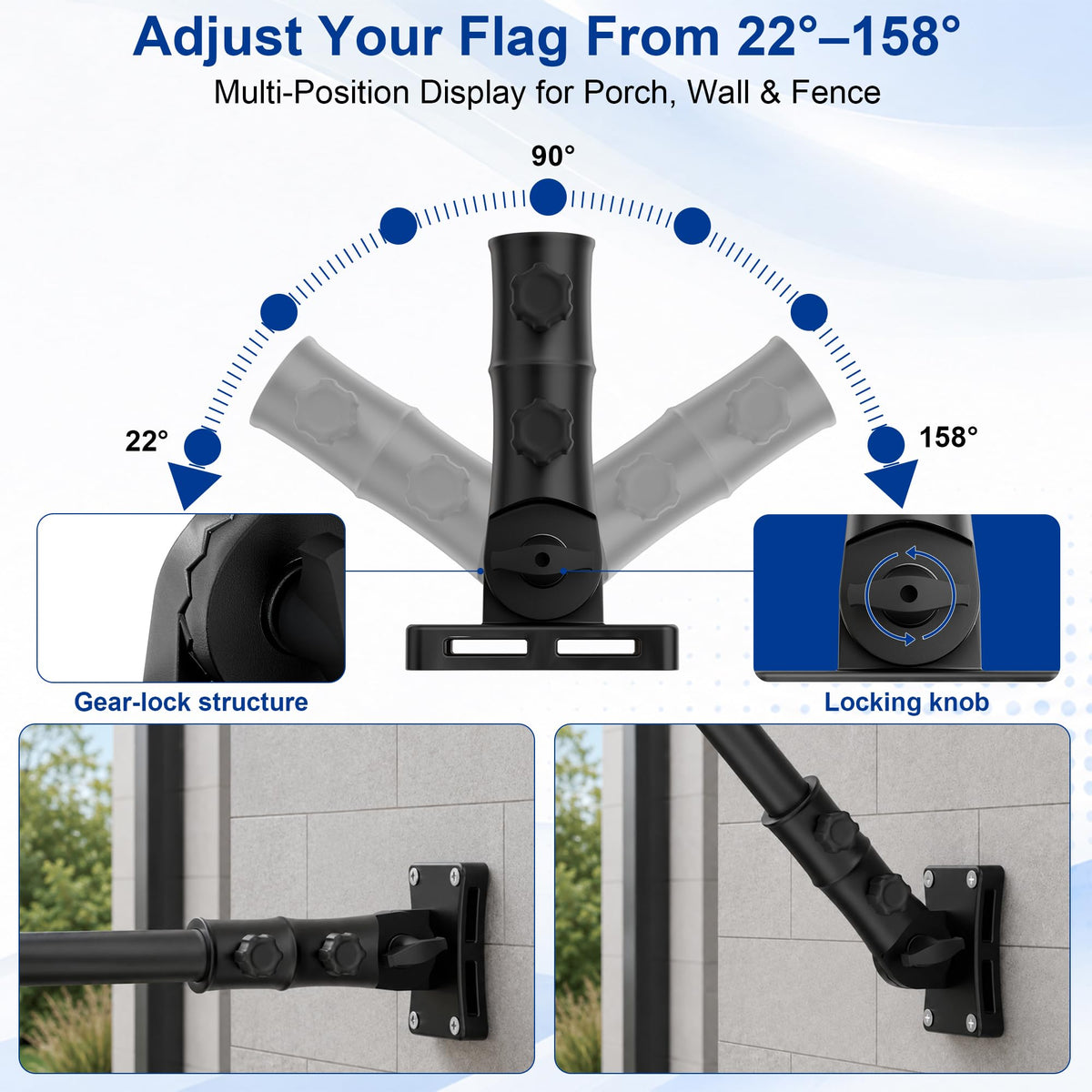 Aluminum Wall and Post Mount Flag Pole Holder C238348