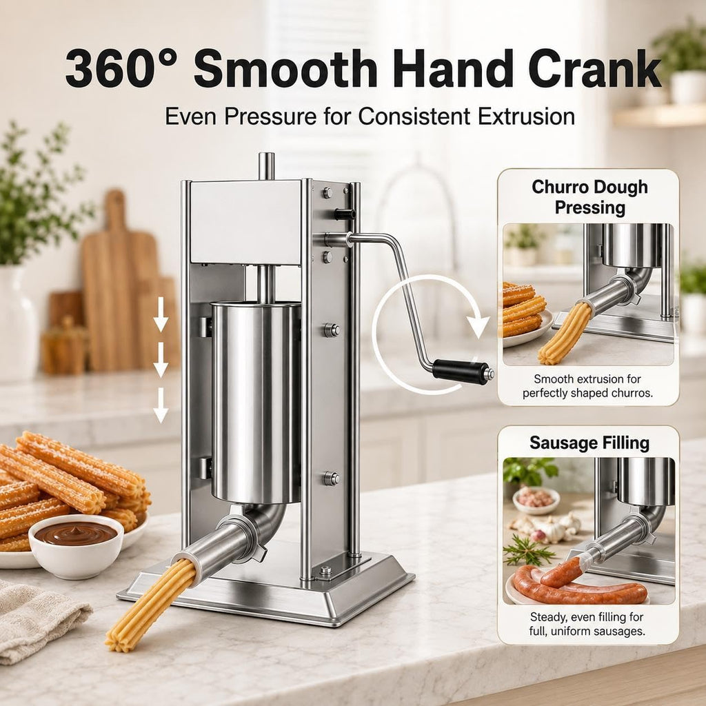 Manual Churro Maker & Sausage Filler, Stainless Steel E635