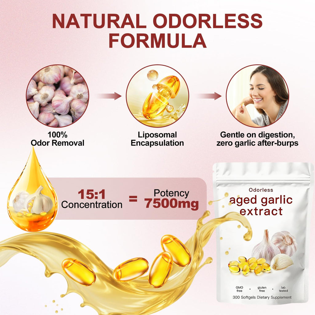 Odorless Garlic Supplement 300 Count Softgels C833556