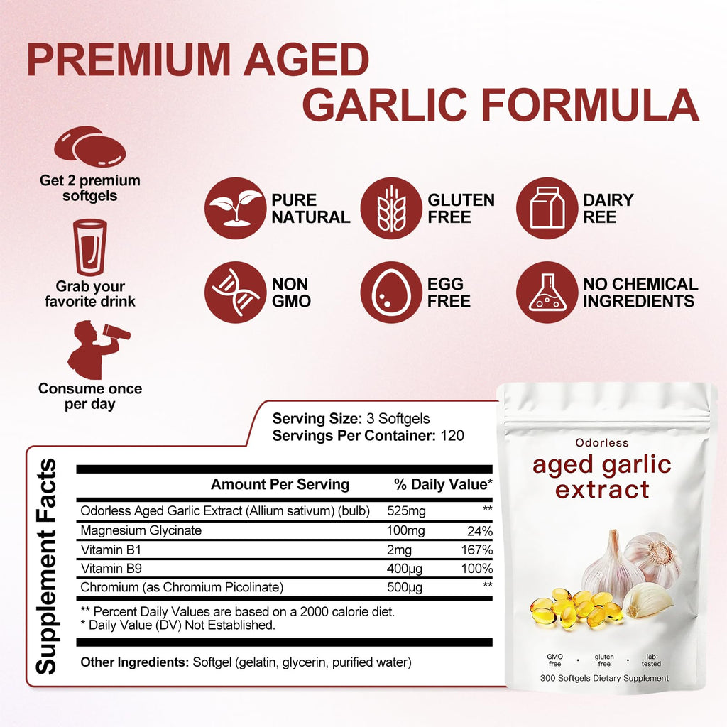Odorless Garlic Supplement 300 Count Softgels C833556