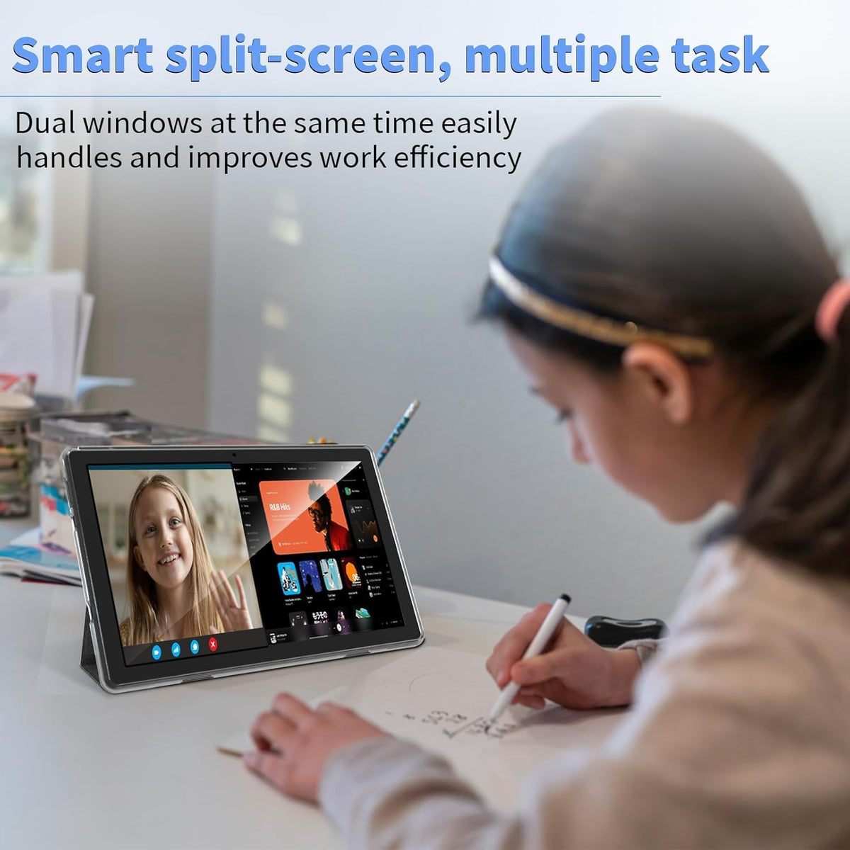 Android 15 Tablet 10 Inch 12GB RAM 64GB ROM 2 in 1 Blue Set J152914