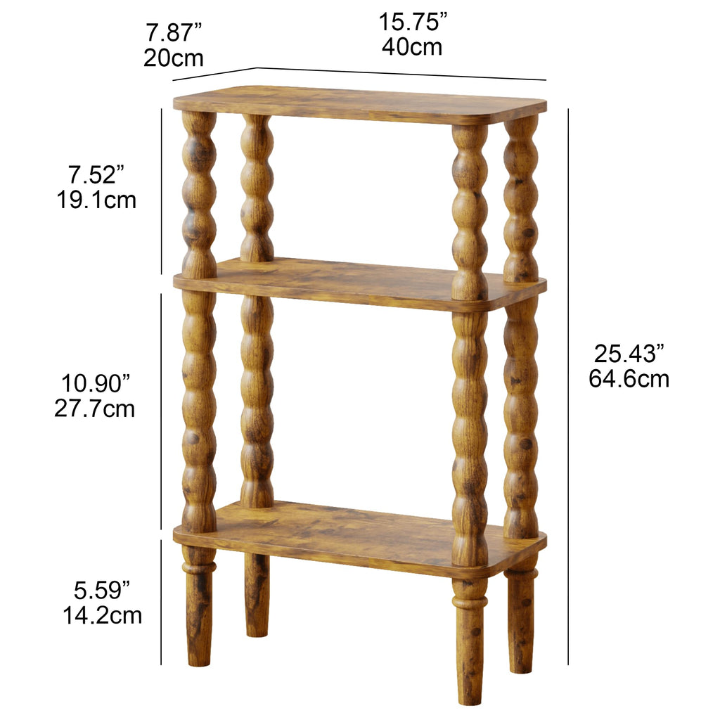 Side Table with Storage Shelf, 3-Tier Small Coffee Table B76770