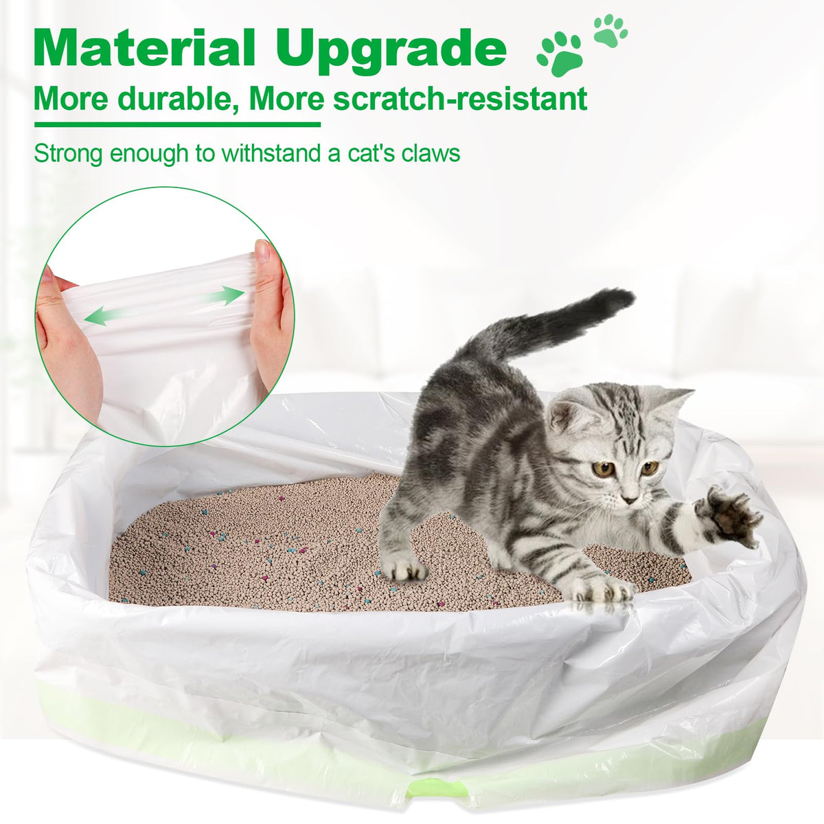 100 PCS Jumbo Cat Litter Box Liners 36"x19" W772588