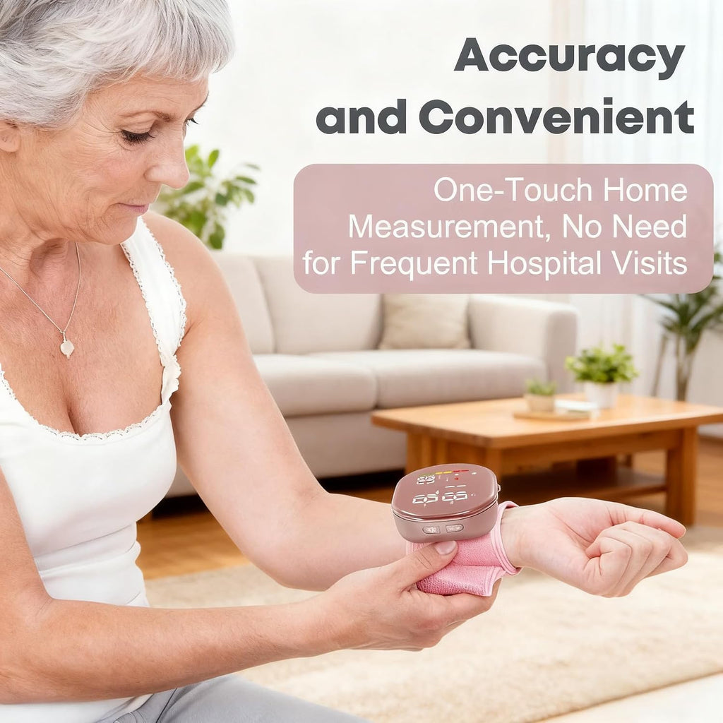 Pink Rechargeable Wrist Blood Pressure Monitor W2815