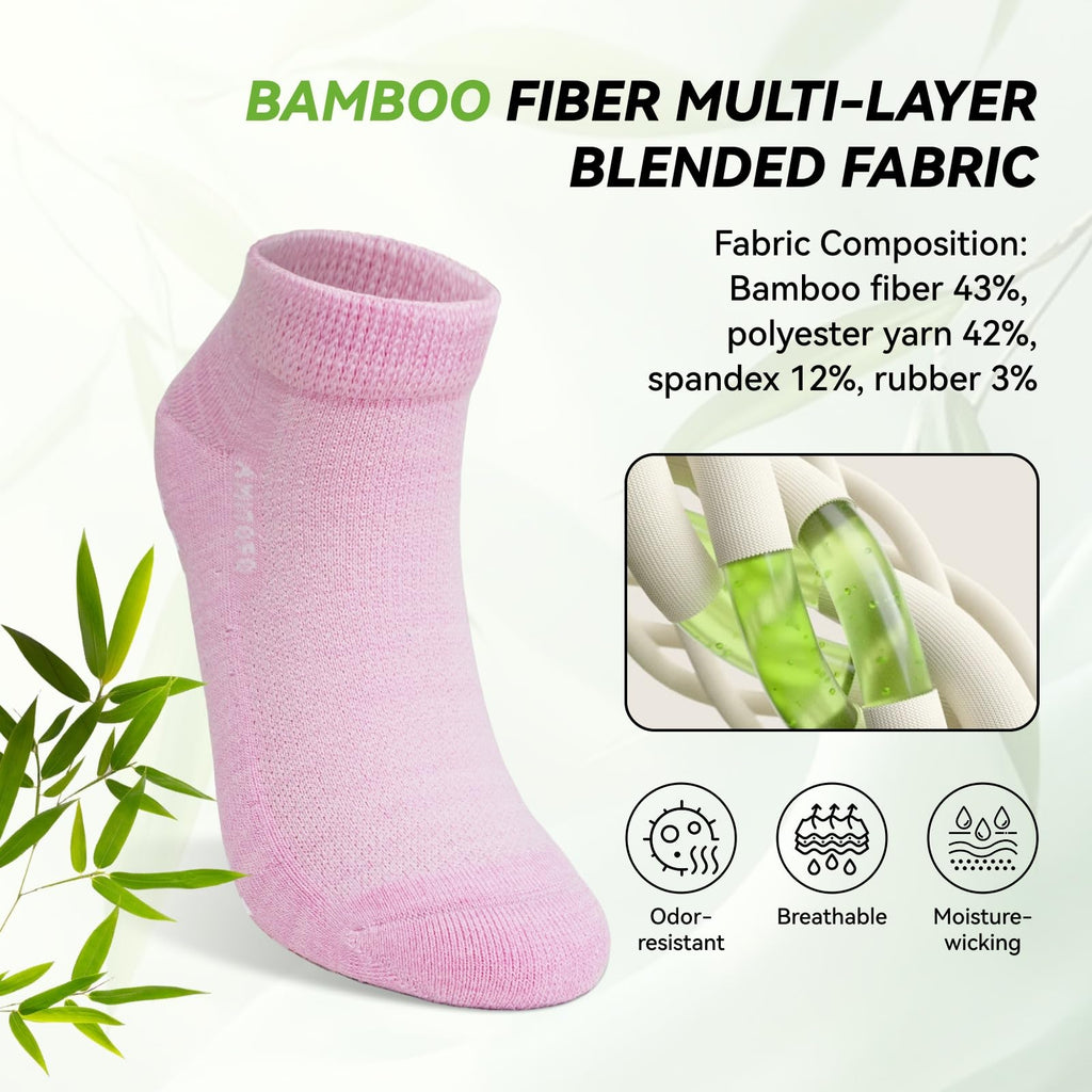 Diabetic Non-Slip Wide Cuff Bamboo Viscose Ankle Socks 6 pairs S439279