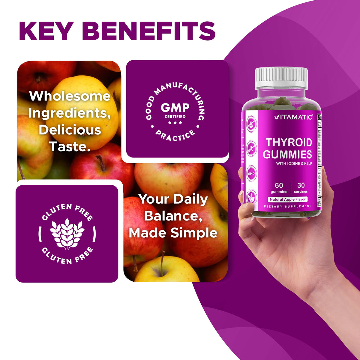 Thyroid Gummies with Iodine & Kelp, 60 Gummies R3400