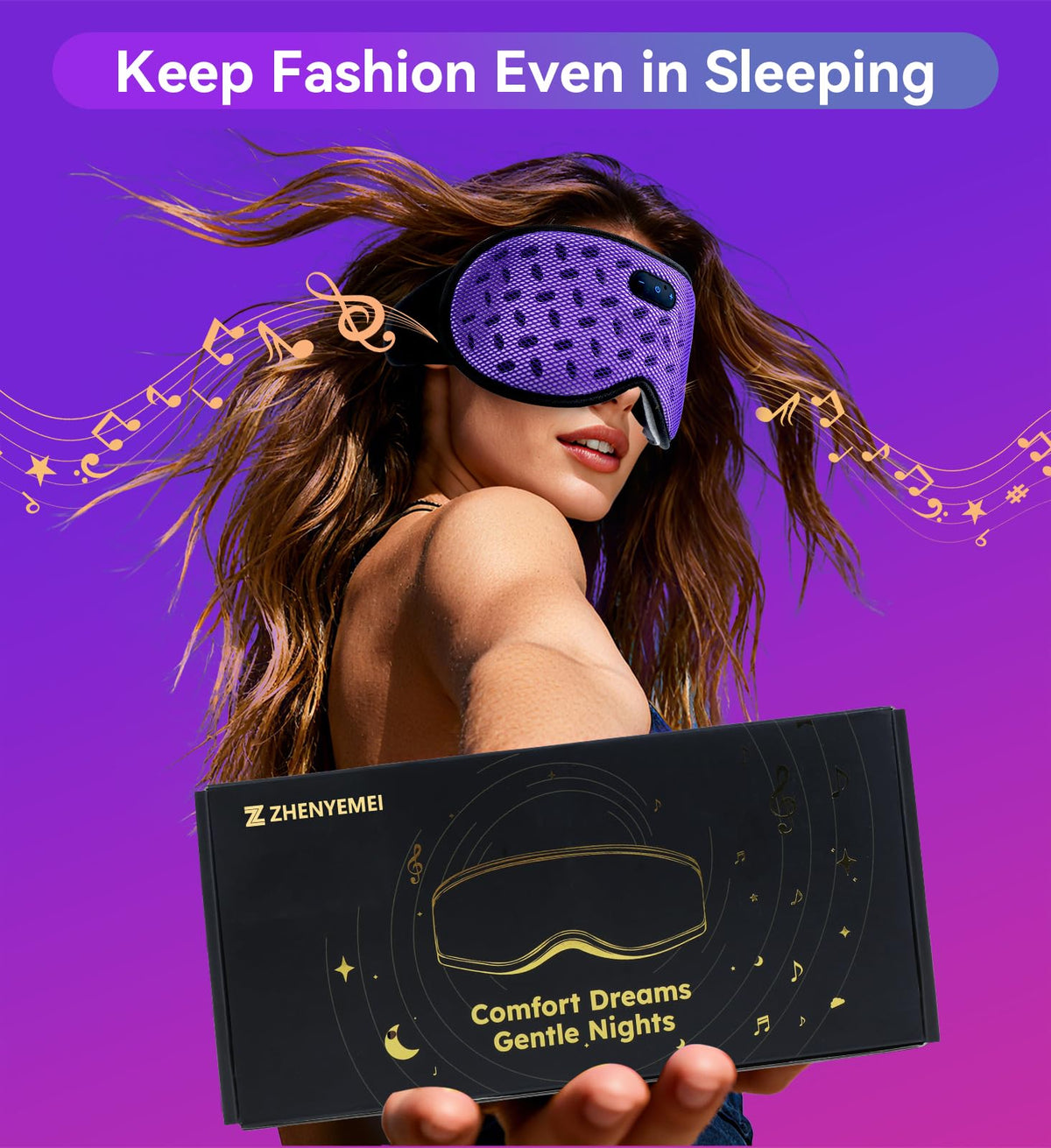 Bluetooth 3D Contoured Sleeping Eye Mask R16640