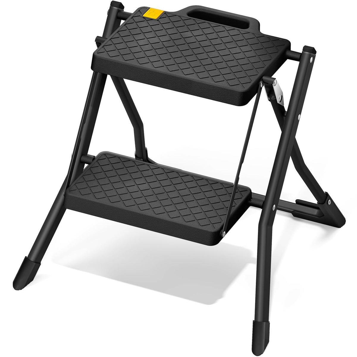2 Step Folding Stool Ladder 330lb Cap Black Z63943