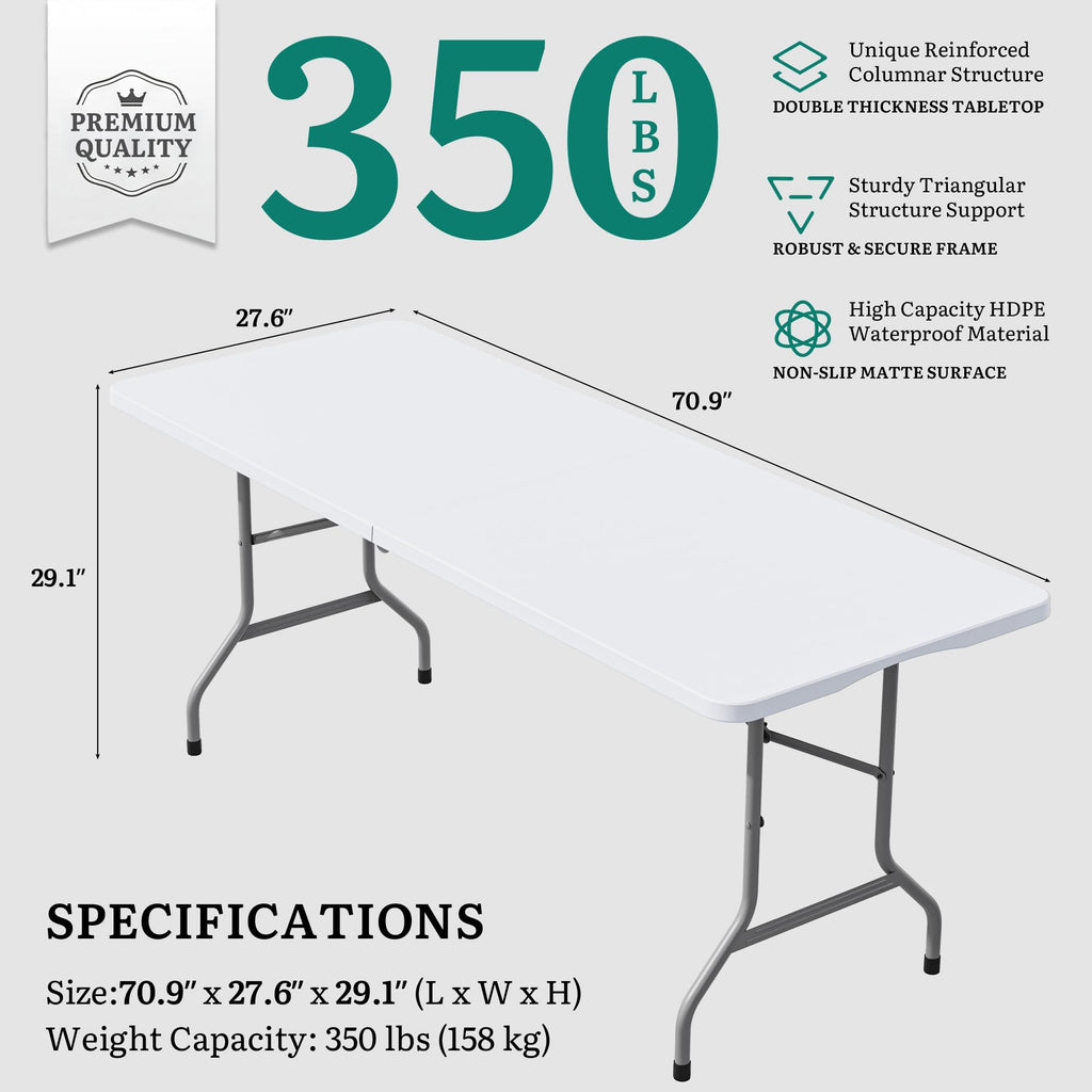 Heavy-Duty 6ft Folding Table with Handle X98003