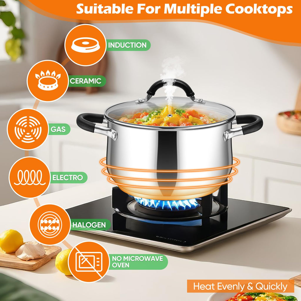 6 Quart Stainless Steel Stock Pot J10515