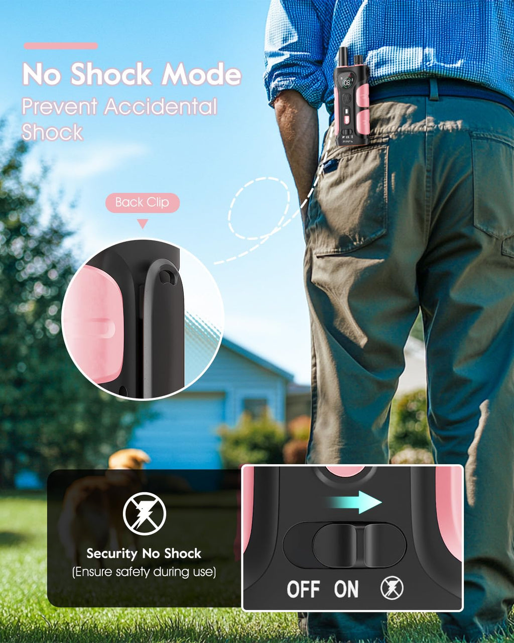 Pink Dog Training Collar with Remote H9166