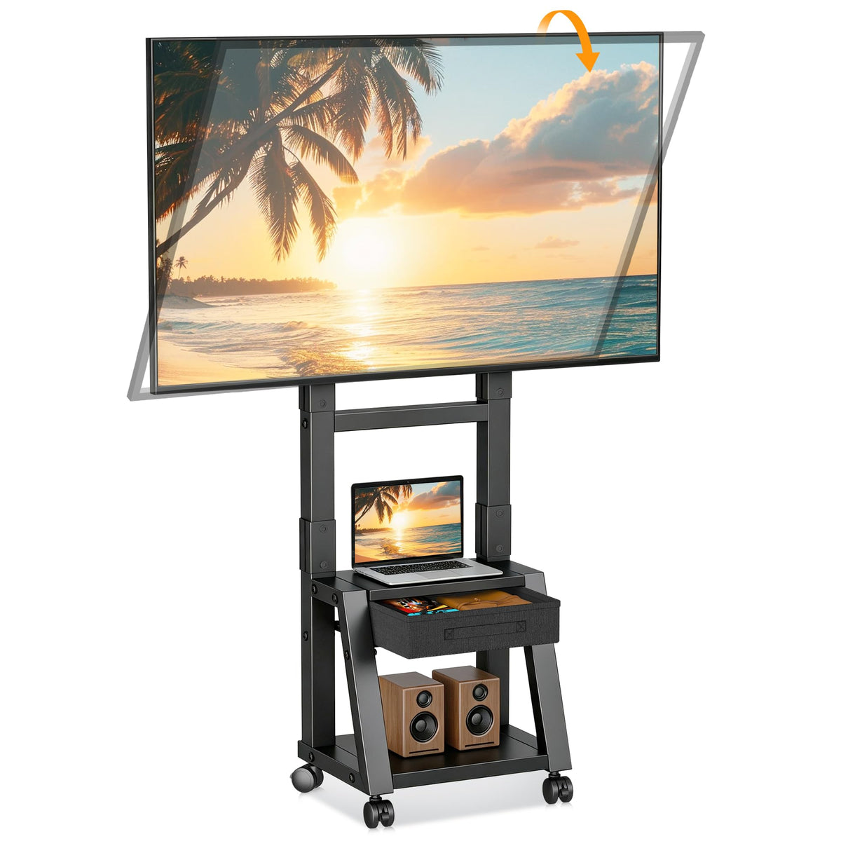 Heavy Duty TV Cart on Wheels with Drawer R849446