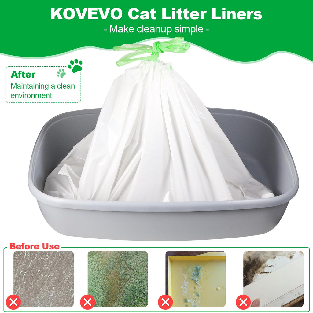 100 PCS Jumbo Cat Litter Box Liners 36"x19" W772588