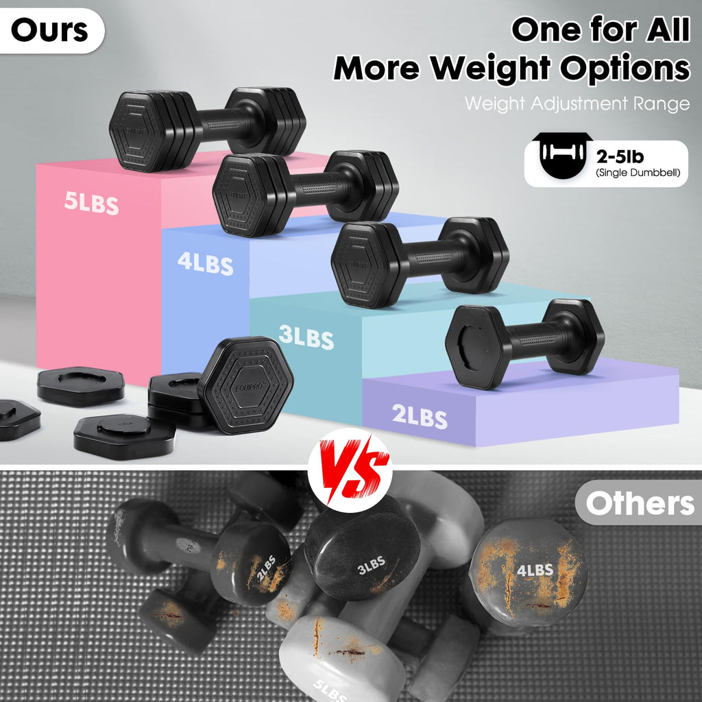 Adjustable Dumbbell Set 2lb 3lb 4lb 5lb S9835