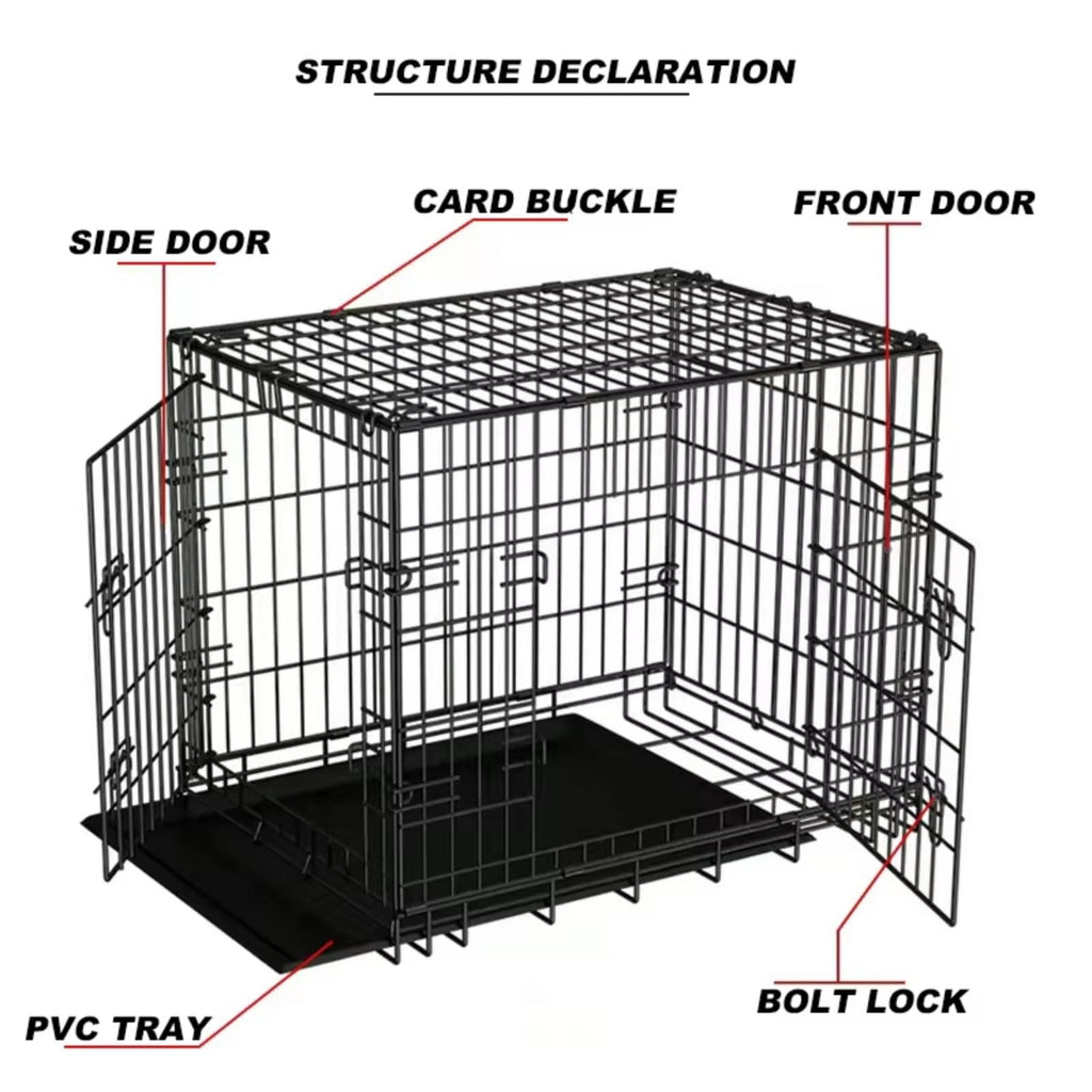48 inch Portable Folding Dog Crate with Slide Out Tray D244718