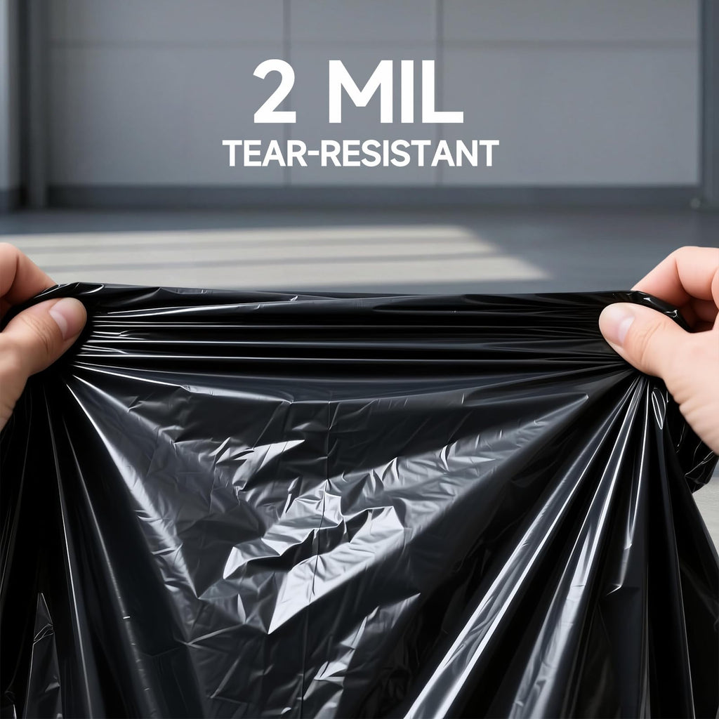 55 Gallon 2 Mil Black Heavy Duty Trash Bags, 20 Count T486623
