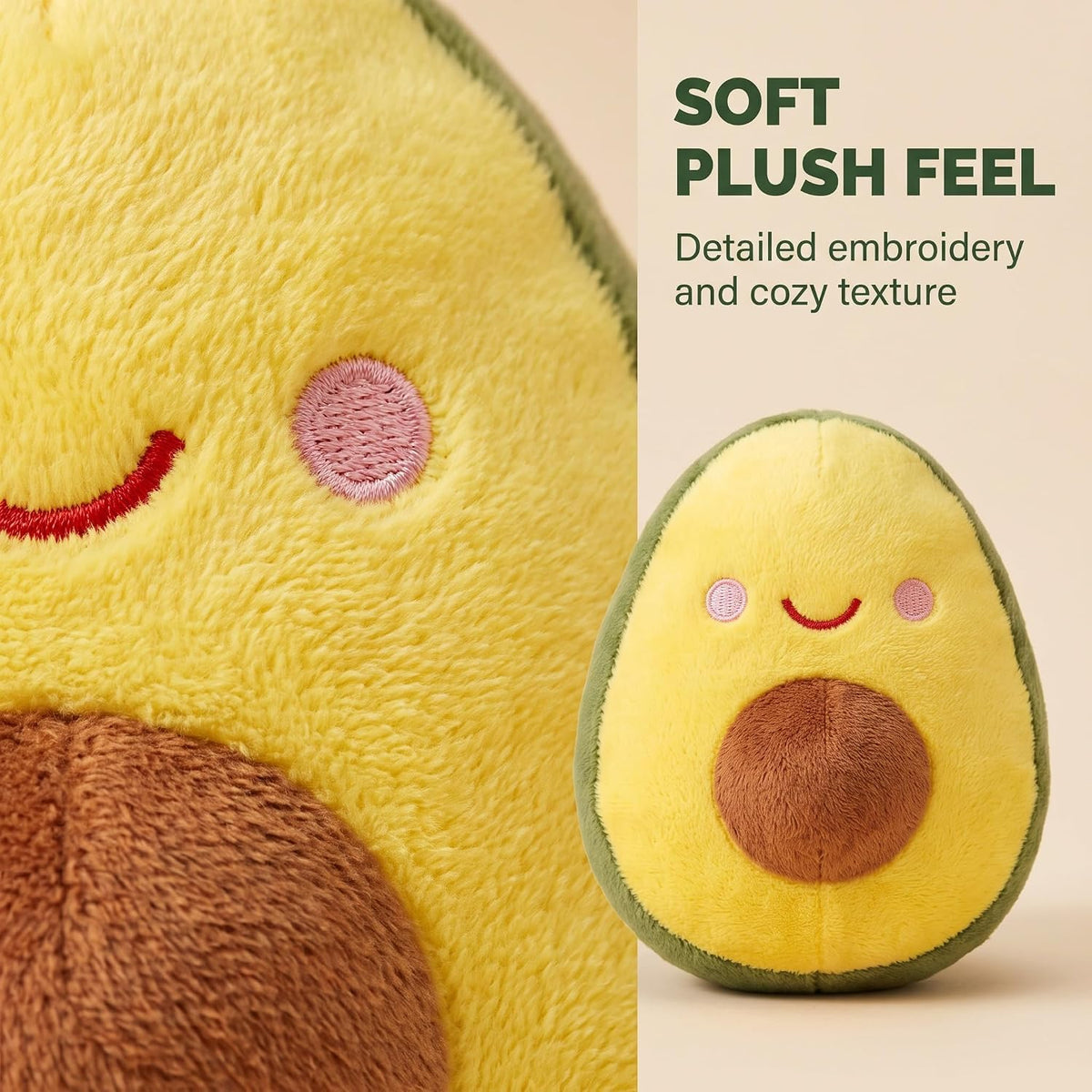 Yellow Soft Plush Avocado Dog Chew Toy I582