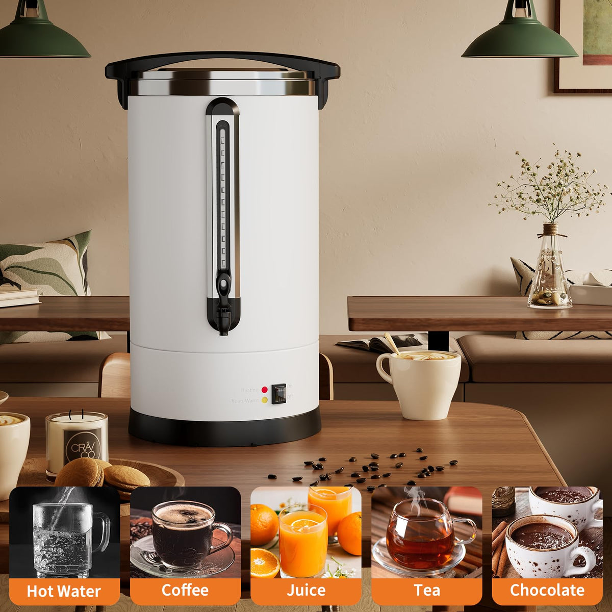 Large Capacity Stainless Steel Electric Coffee Urn Y254