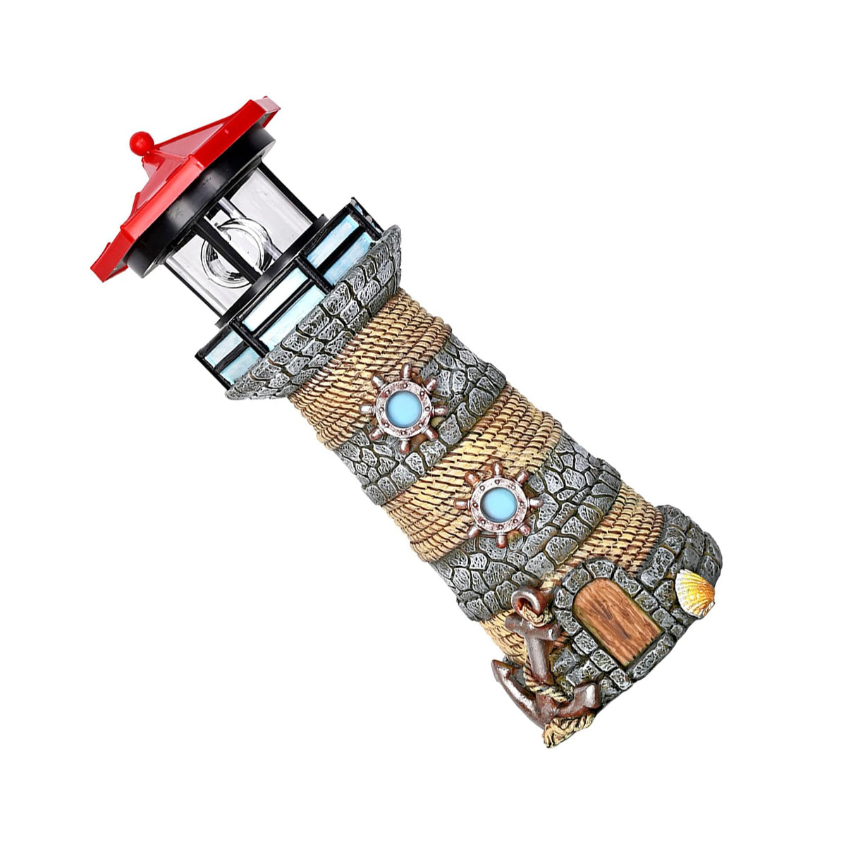 Solar Powered Resin Lighthouse Ornament F21638