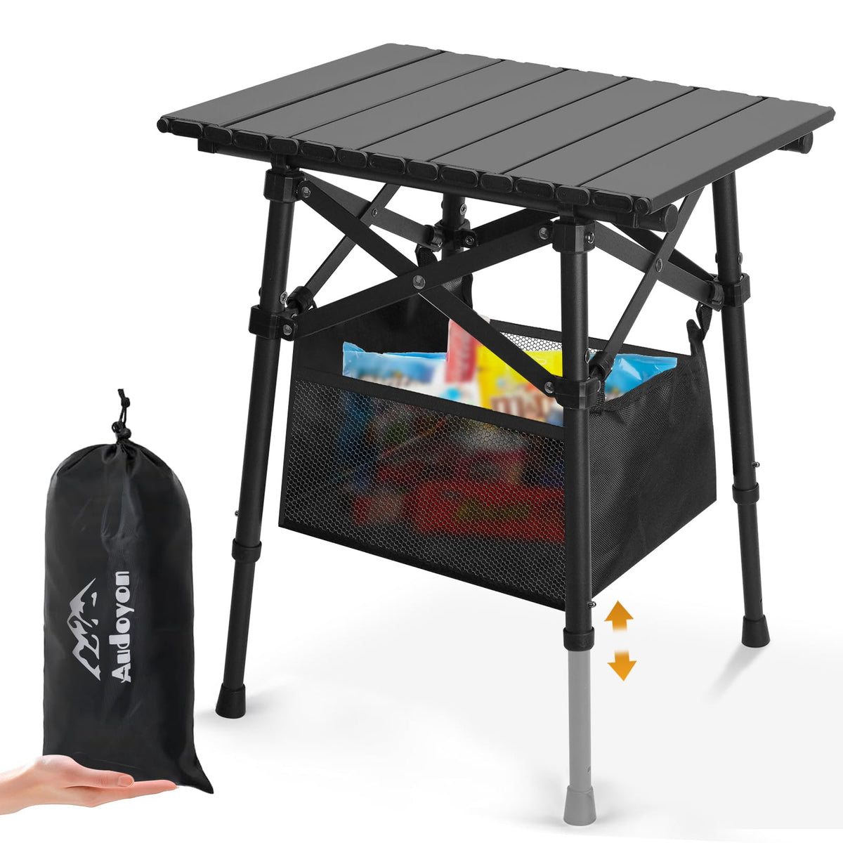 Folding Camping Side Table, Adjustable Height C544287