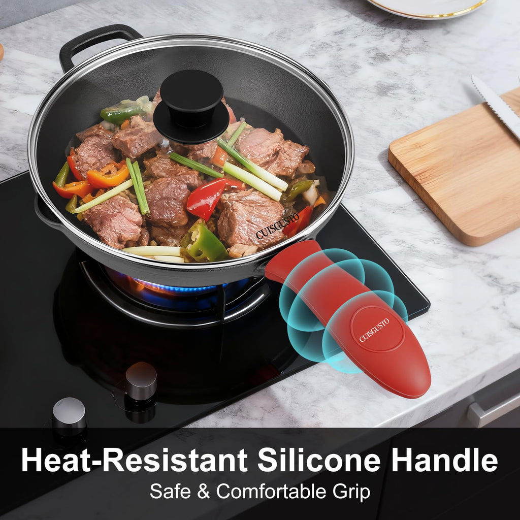 10 Inch Pre-Seasoned Cast Iron Skillet with Lid E11219