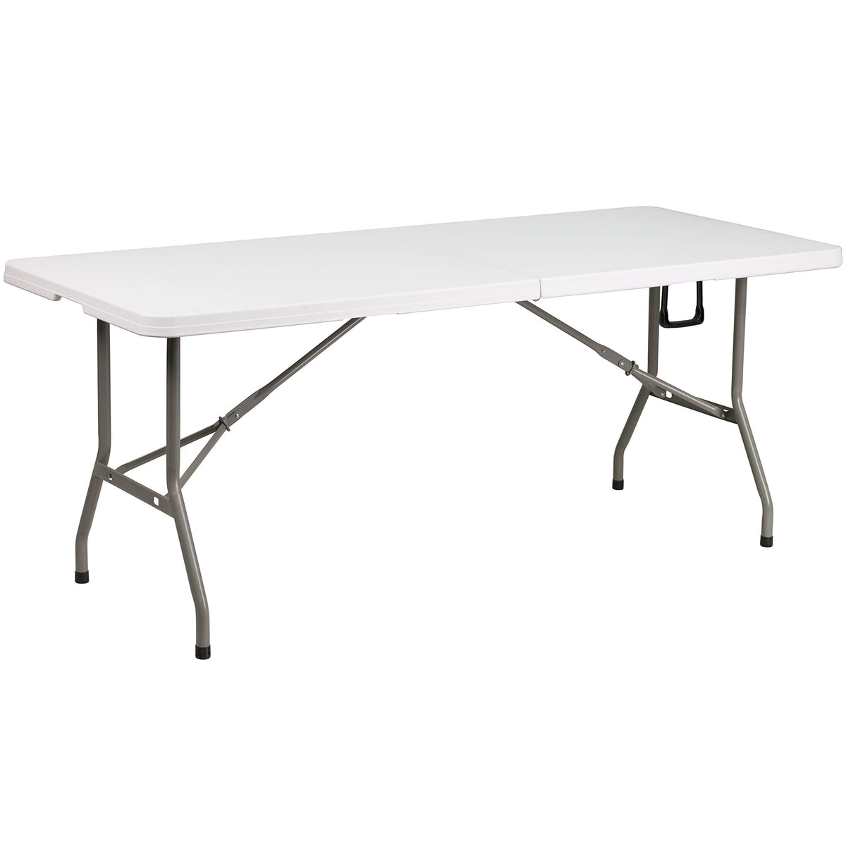 6-Foot Bi-Fold Granite White Plastic Folding Table L984108