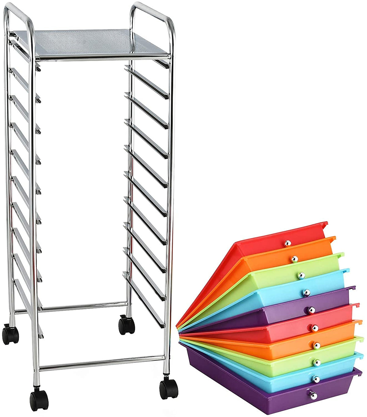 10 Drawer Rolling Storage Organizer Cart Q280
