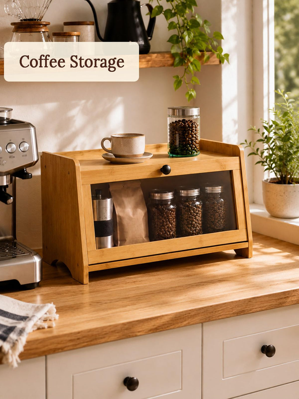 Bread Box with Top Shelf, 1 Tier Z136