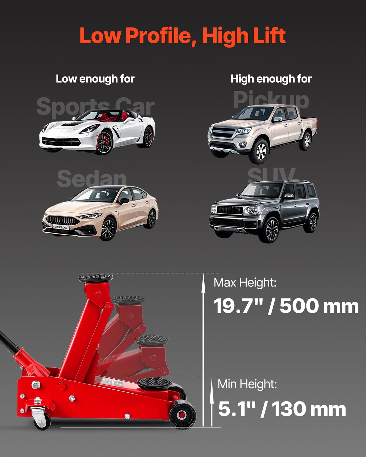 3 Ton Low Profile Steel Hydraulic Floor Jack S35131