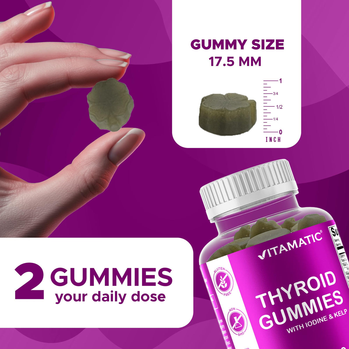 Thyroid Gummies with Iodine & Kelp, 60 Gummies R3400