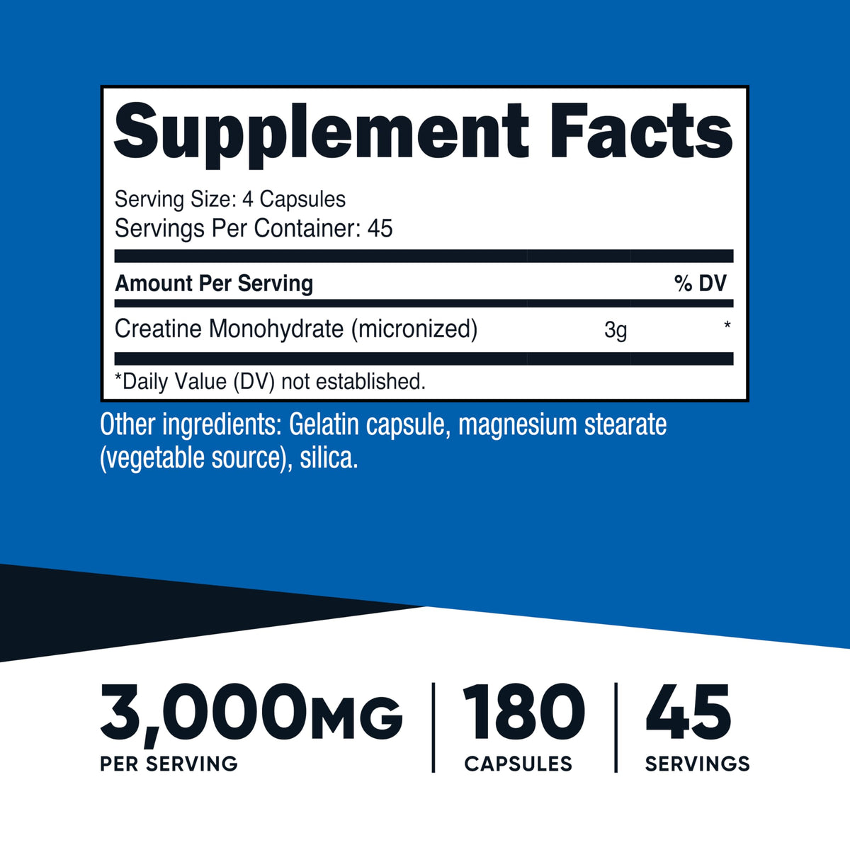 Creatine Monohydrate 3,000mg 180 Capsules V52965
