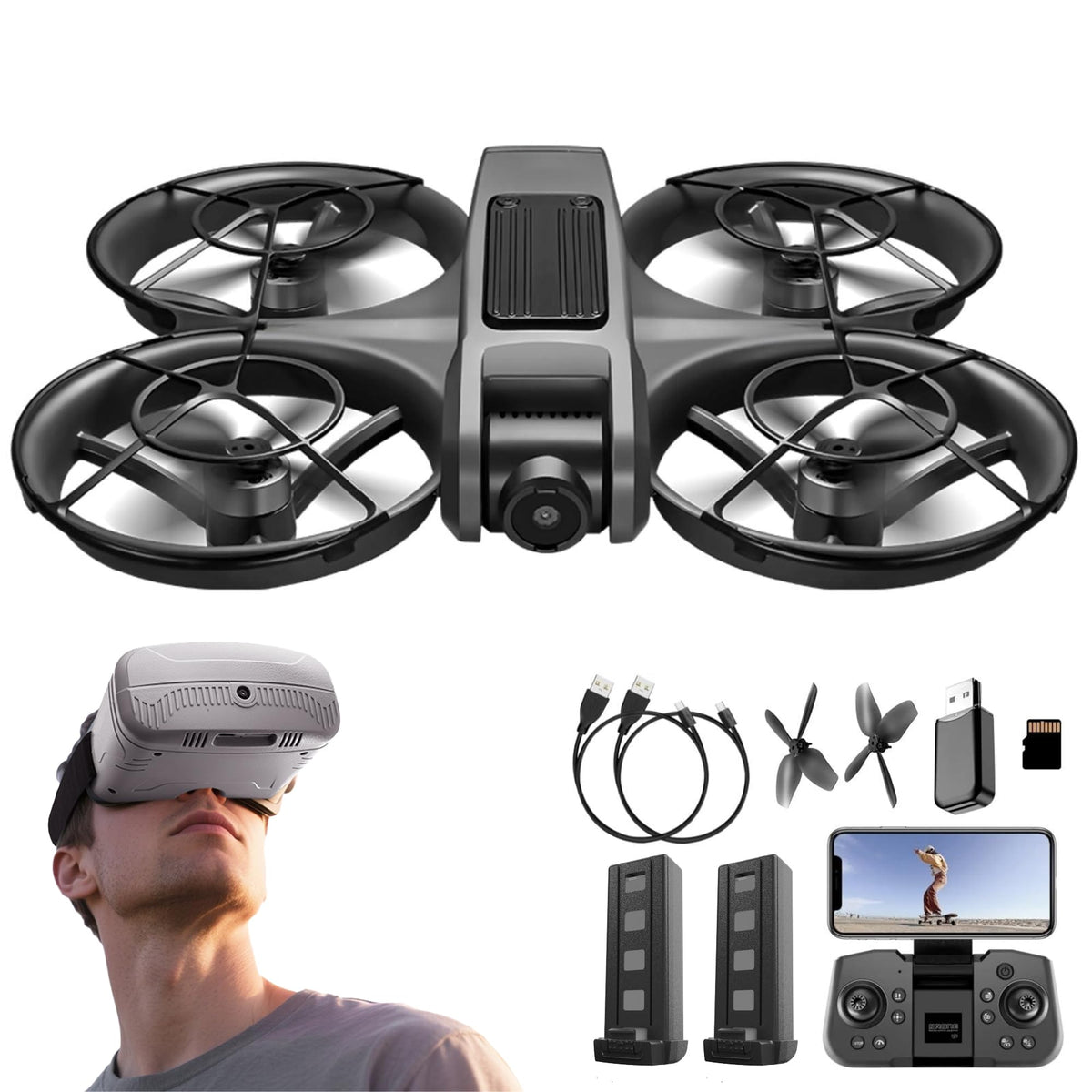 FPV Drone with VR Goggles 1080P HD Camera B212011