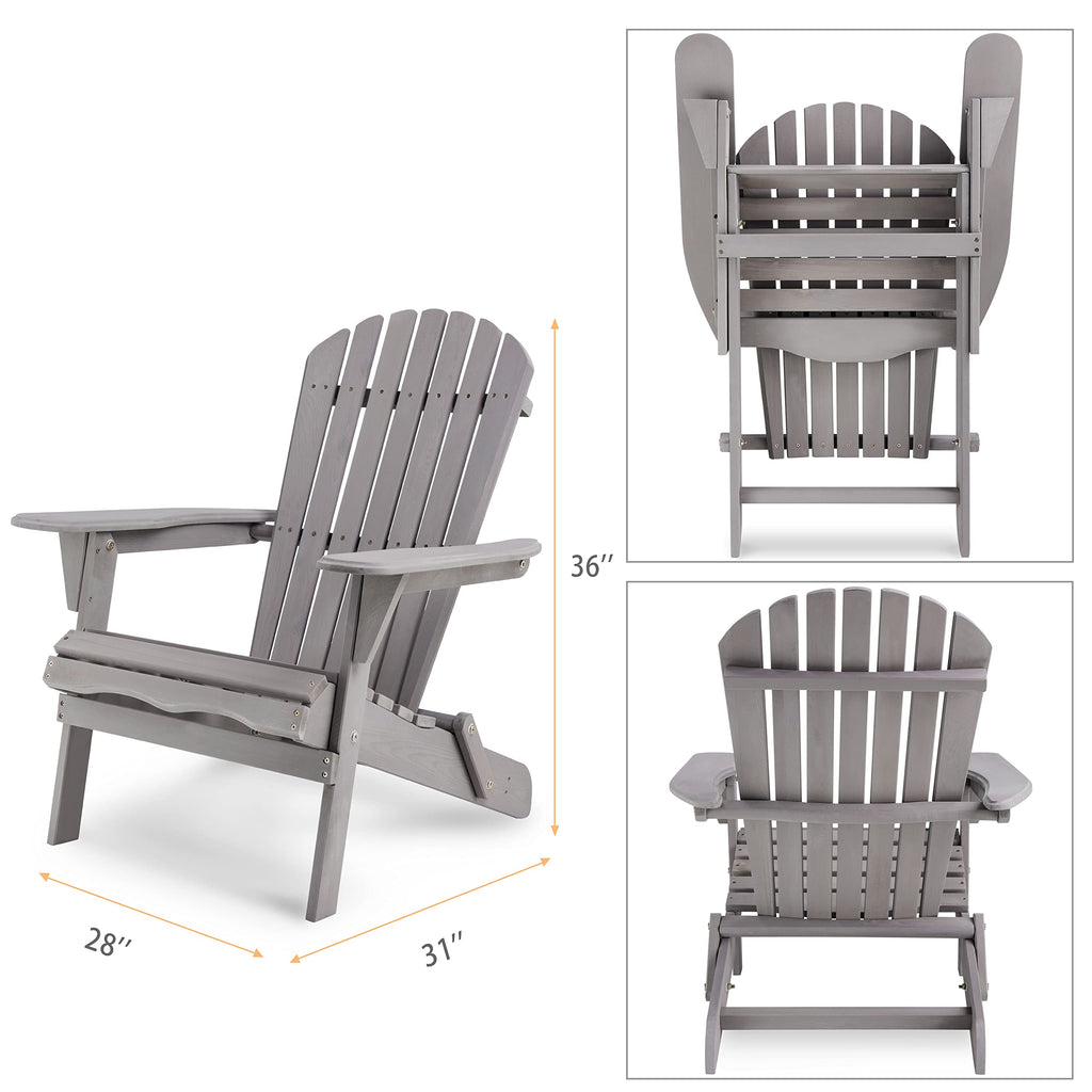 Solid Cedar Wood Adirondack Chairs Set of 2 T2636