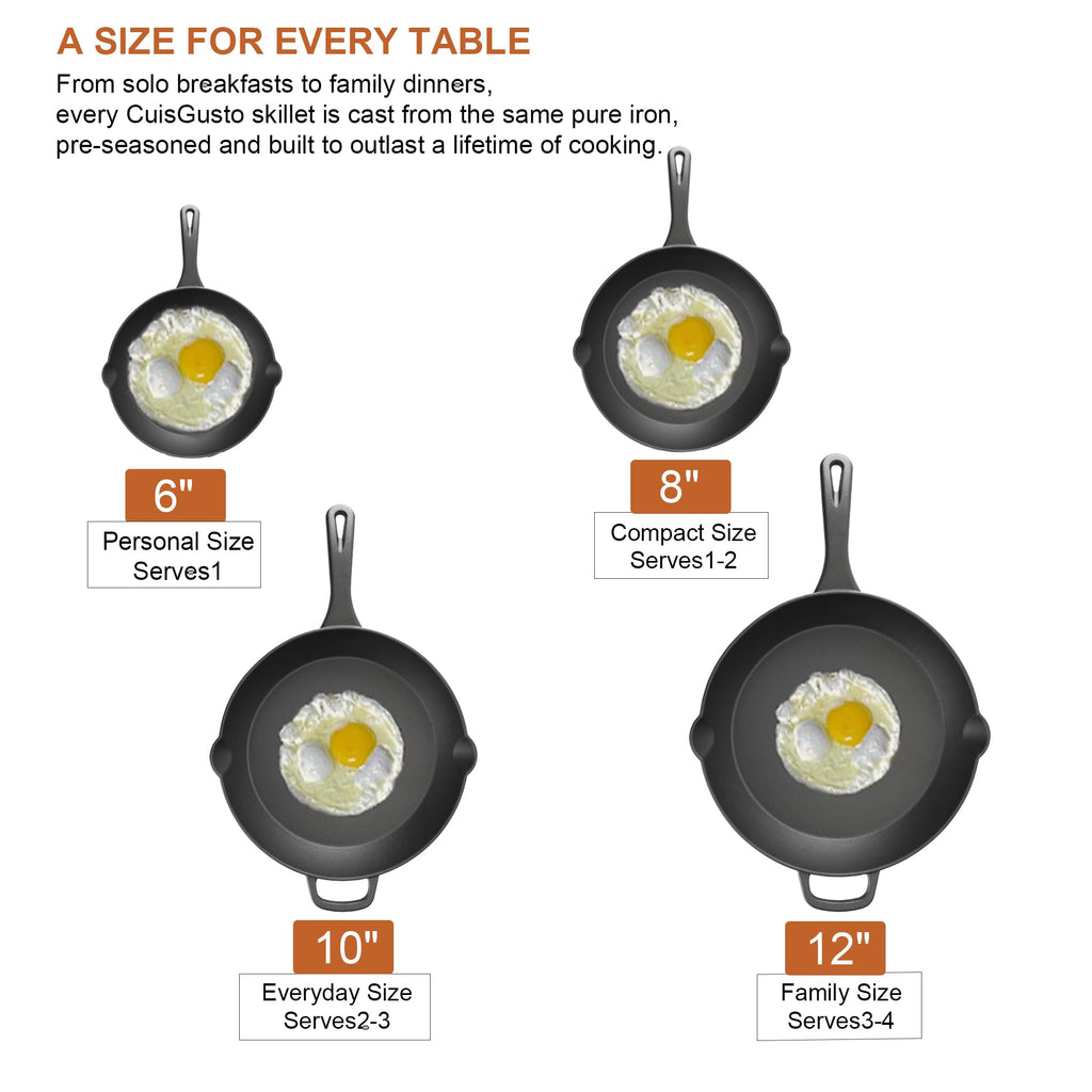 10 Inch Pre-Seasoned Cast Iron Skillet with Lid E11219