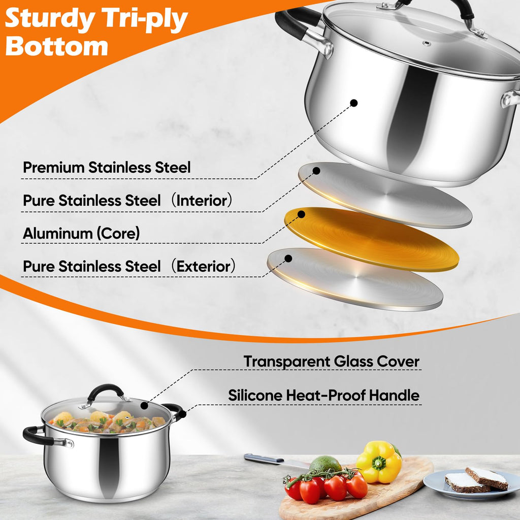 6 Quart Stainless Steel Stock Pot J10515