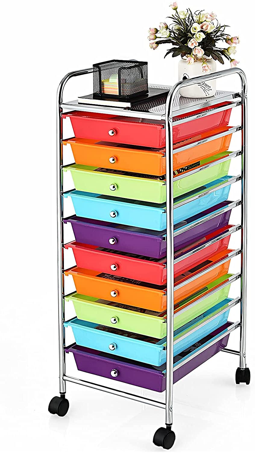 10 Drawer Rolling Storage Organizer Cart Q280