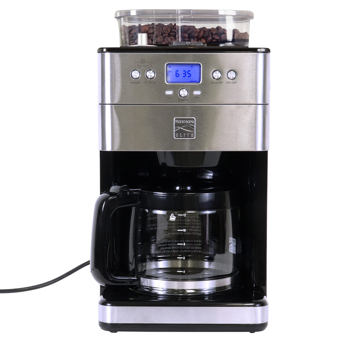 Grind and Brew 12 Cup Programmable Coffee Maker with Burr Grinder N1235