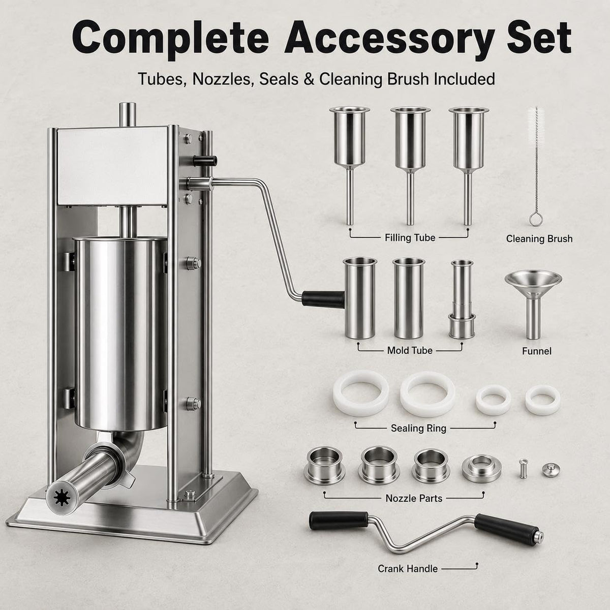 Manual Churro Maker & Sausage Filler, Stainless Steel E635