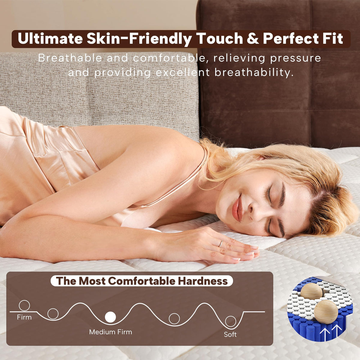 Full Size 12 Inch Memory Foam Pocket Spring Medium Firm Mattress H466