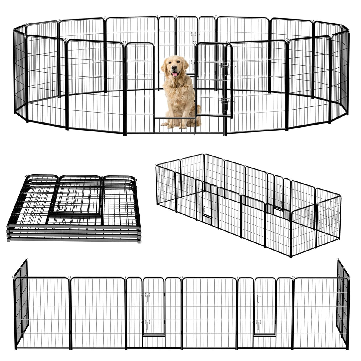 40 Inch 16 Panels Metal Dog Playpen Z653